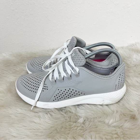 Crocs Literide Pacer Gray Lace Up Shoes Size 10 - Picture 5 of 7